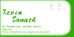 kevin donath business card