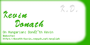 kevin donath business card